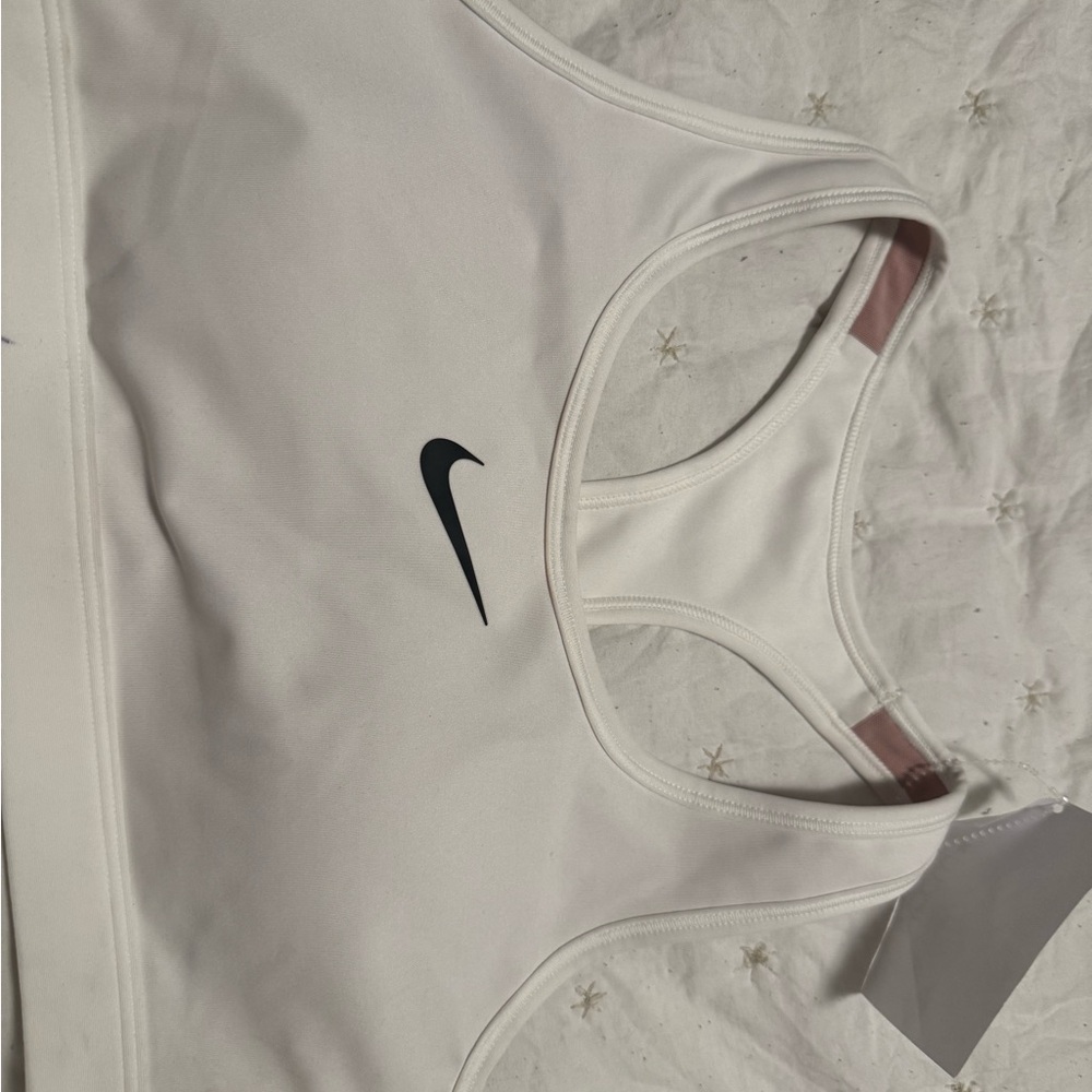Nike White Dri-FIT Sports Bra